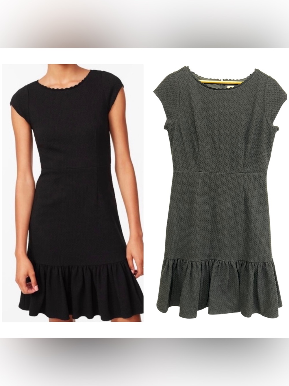 Rebecca Taylor Sleeveless Honeycomb Scallop-Trim Neck Ruffle Hem Dress Size 10